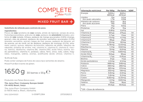 Barrette di frutta mista