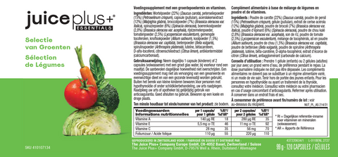 Miscela di frutta e verdura in capsule