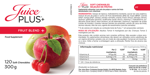 Miscela di frutta e verdura da masticare