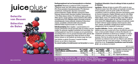 Miscela di frutta, verdura e bacche in capsule